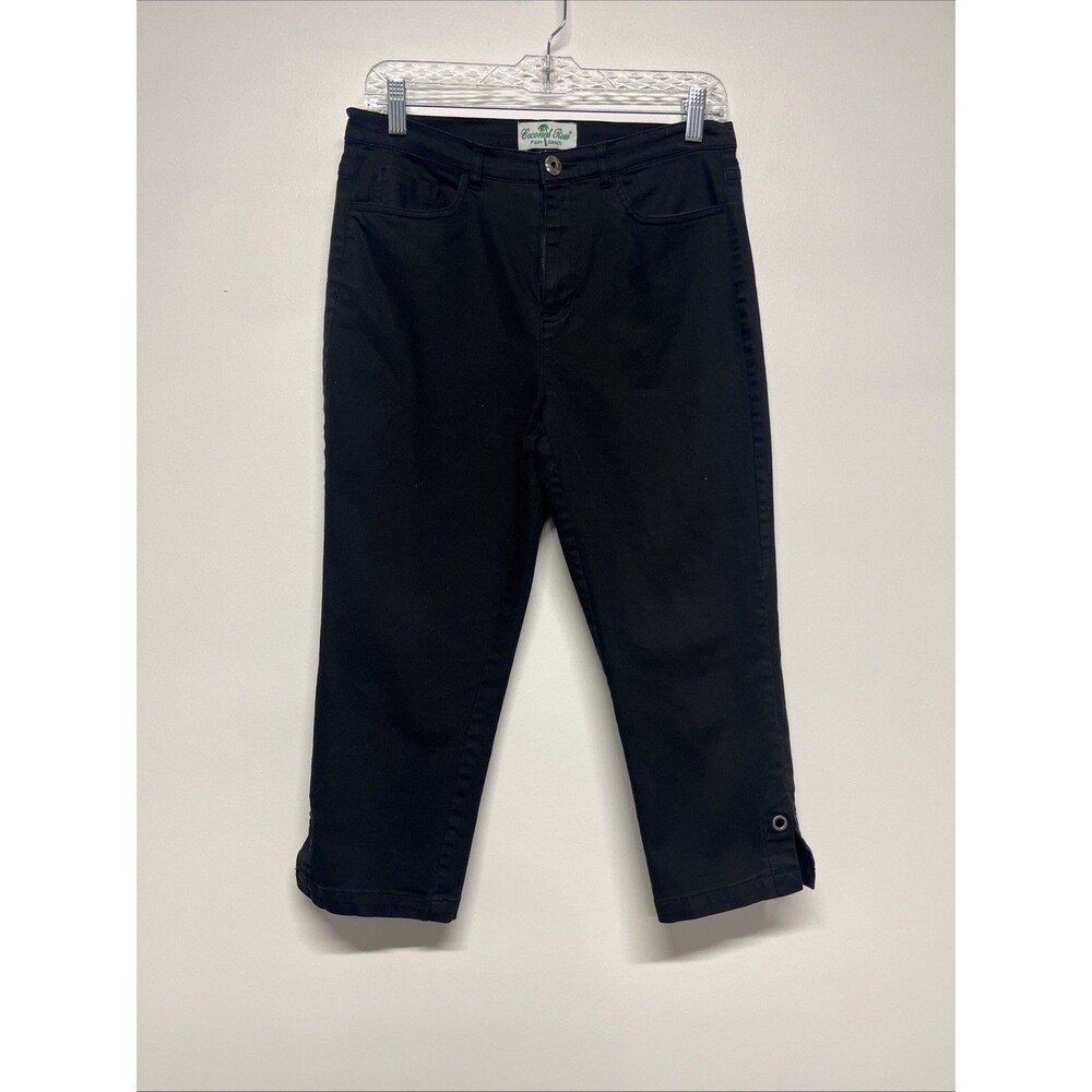 Coconut Row‎ Jeans Womens 8 Black Palm Beach Capri Straight